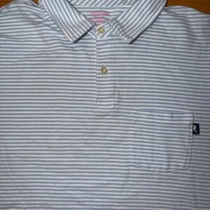 Vineyard Vines Blue and White Striped Polo